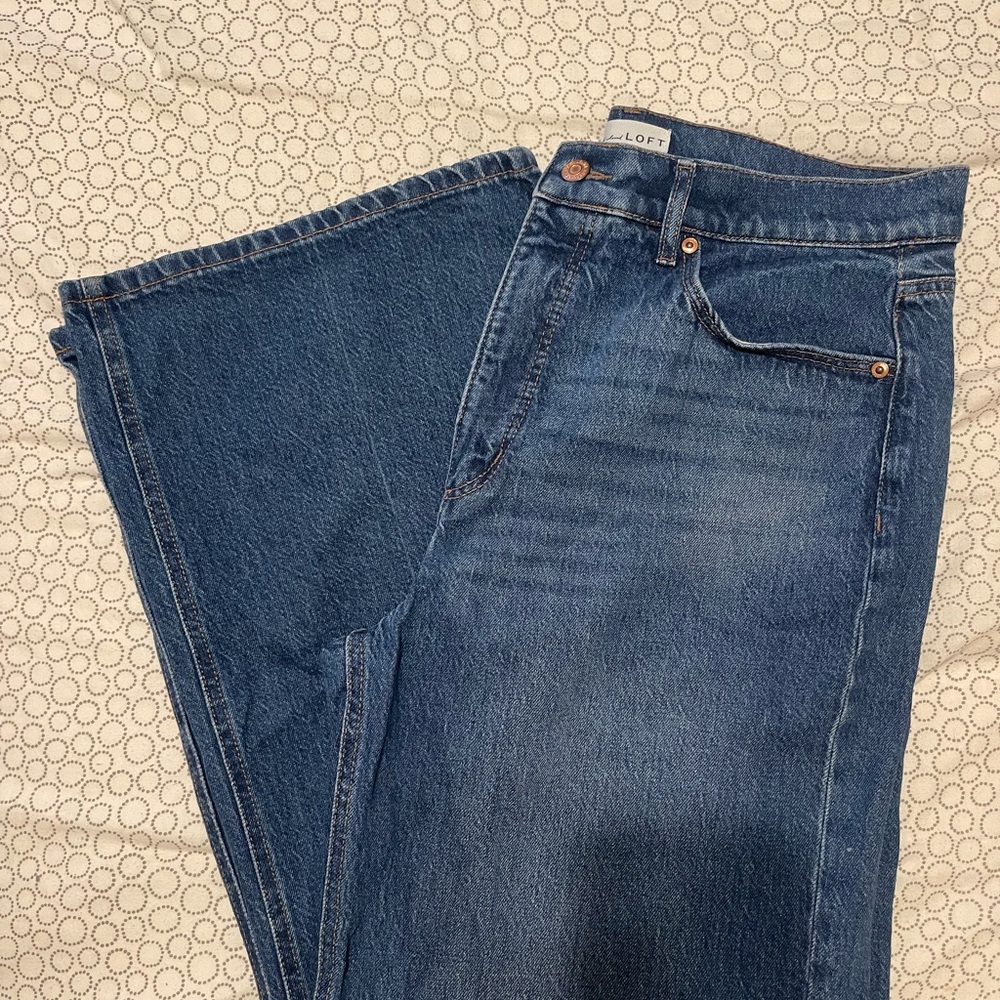 Loft wide Leg Blue Denim Jeans